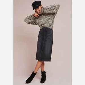 Anthropologie Level 99 Denim Pencil Skirt - 26 - Black